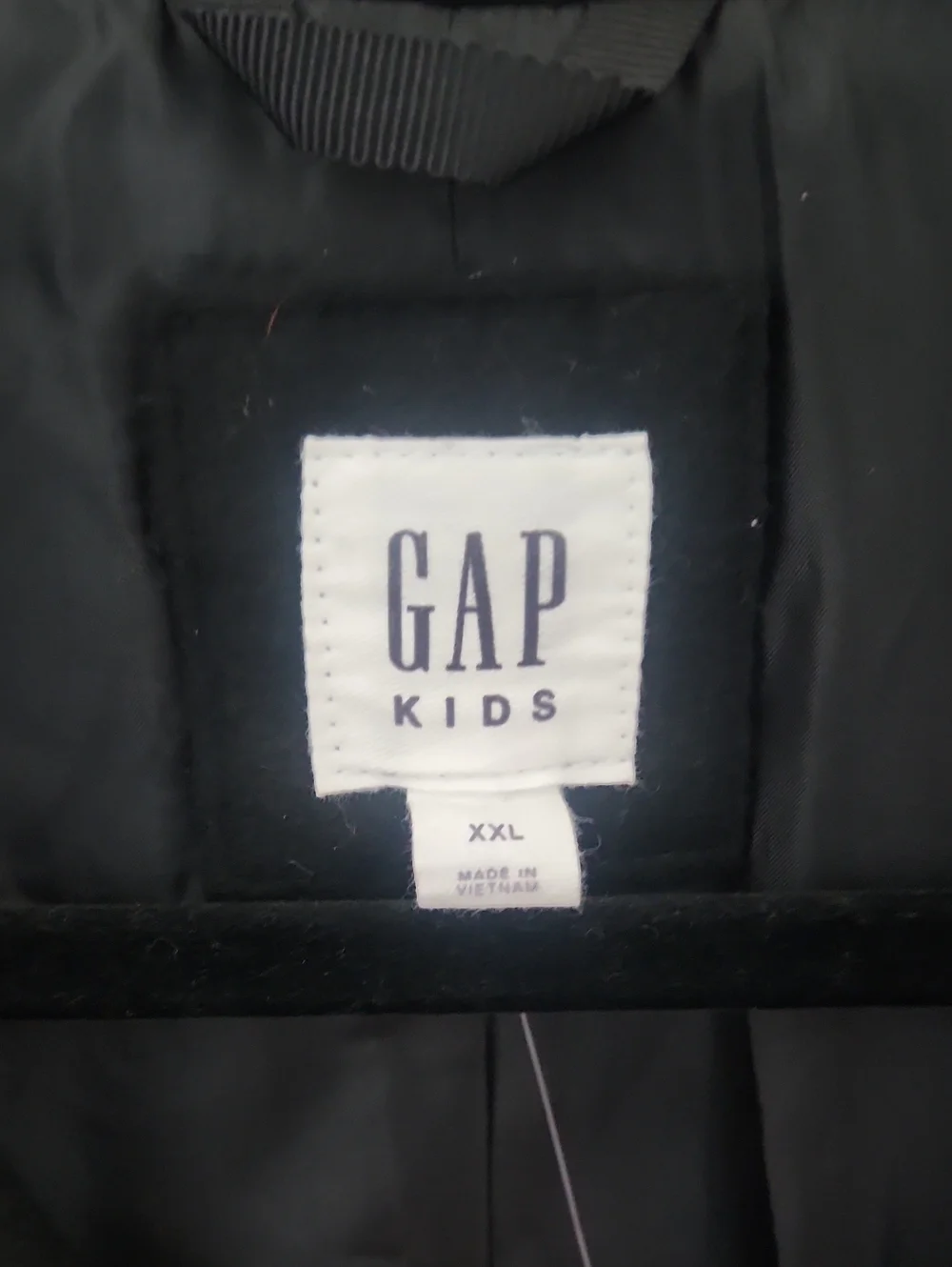 GAP Kids Double-Breasted Black Peacoat
